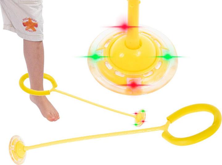 Productafbeelding Ikonka Been hoelahoep springtouw bal lichtgevende LED geel