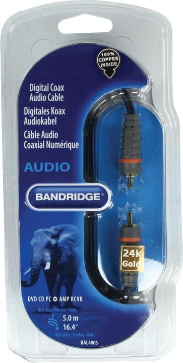 Actual product image Bandridge BLUE Digital Coax Cable (5 m, Cinch)