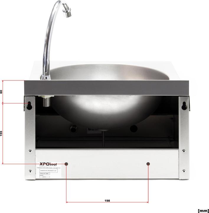 Produktbild XPOtool Gastro Waschbecken Edelstahl rund Kniebedienung Handwaschbecken Spüle