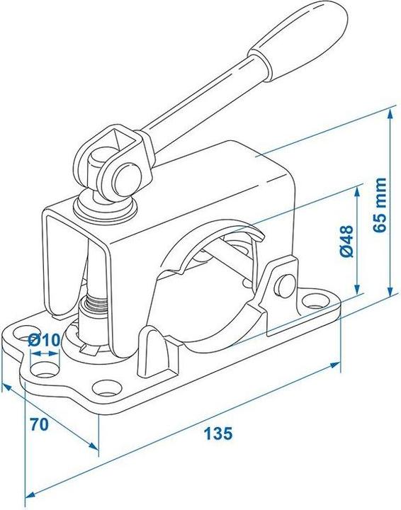 Actual product image ProPlus Cast iron clamp with folding lever for support wheel
