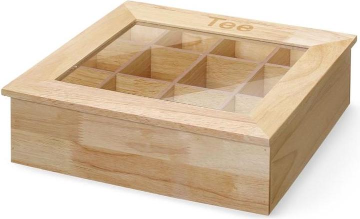 Produktbild Hendi Teebox 12 Faecher Holzbox mit Sichtfenster