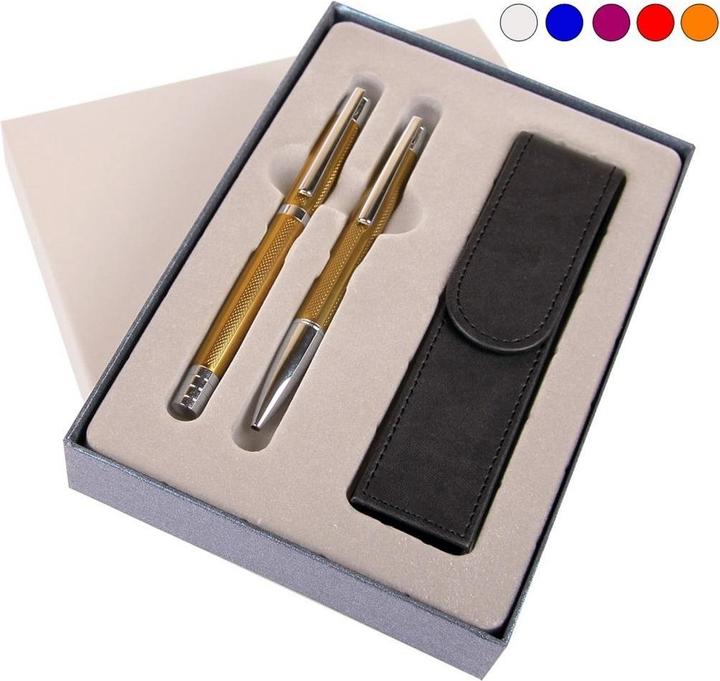 Actual product image Cresco Elegant pen + biros in ES case (Multicoloured, 2 x)