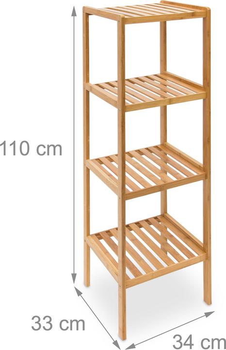 Actual product image Relaxdays Bamboo bathroom shelf (34 x 34 x 112 cm)