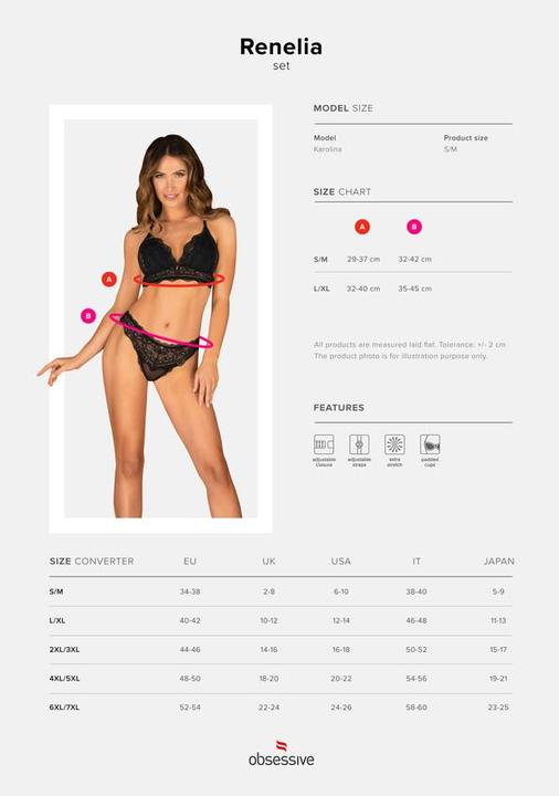 Immagine prodotto Obsessive Renelia 2 Piece Lace Bra Set Nero (S, M)