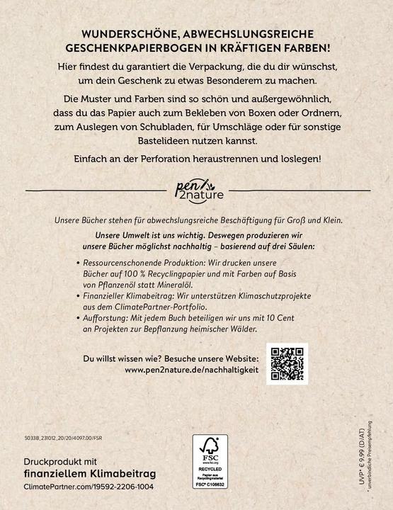 Produktbild Geschenkpapier-Buch Color Power | 100% Recyclingpapier (Geschenkpapier, 10 x)