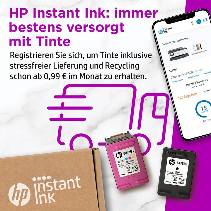 Image du produit HP OfficeJet Pro 9022e. Technologie d'impression : Jet d'encre, Impression : Impression couleur (Encre, Couleur)
