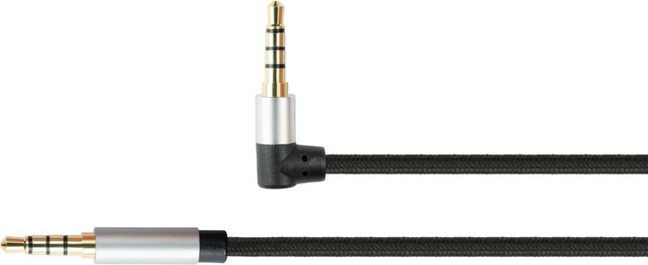 Image du produit Python Câble de connexion audio de haute qualité, prise jack 3,5mm à 4 pôles vers prise jack coudée, Texti (3 m, Jack 3,5 mm (AUX))