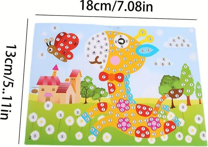 Produktbild Activity Board 10 Stück Whimsical DIY Diamond Sticker - bunte Einhorn-, Regenbogen- und Blumenmotive mit