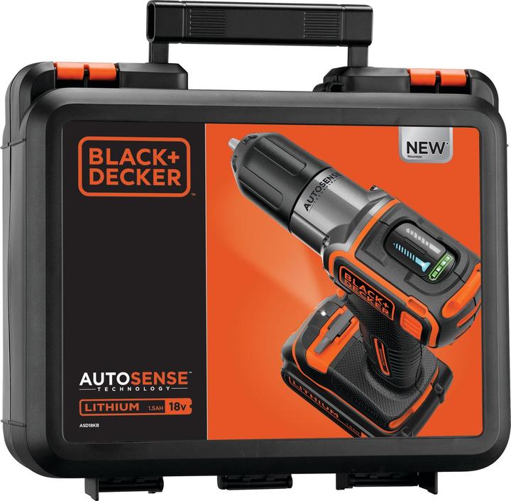 Produktbild Black & Decker 18V AkkuBohrschrauber Autosense, 2 Akku (Akkubetrieb)