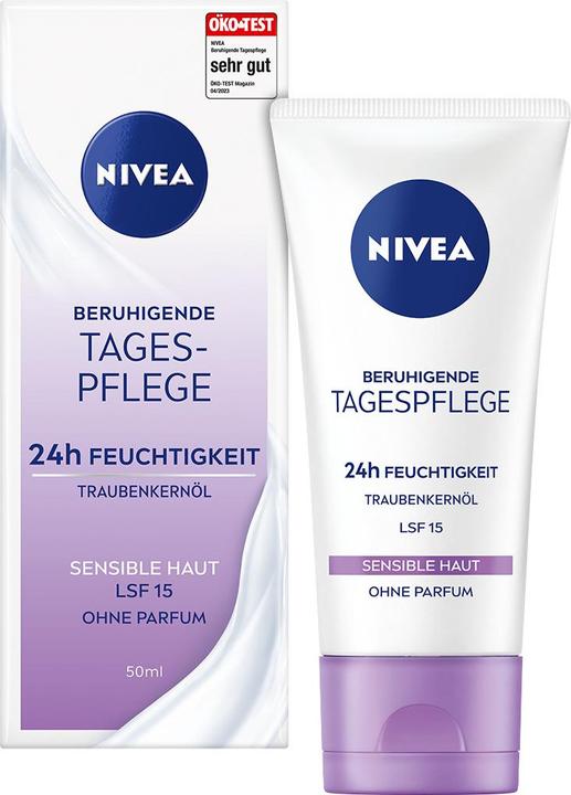Actual product image NIVEA soothing cream for daily sensitive skin SPF15, 50 ml (50 ml, Day cream, SPF 15)