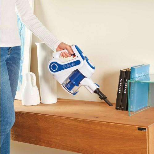 Image du produit Polti PBEU0118 FORZASPIRA SLIM SR90B PLUS Aspirateur électrique rechargeable, Bleu/Blanc
