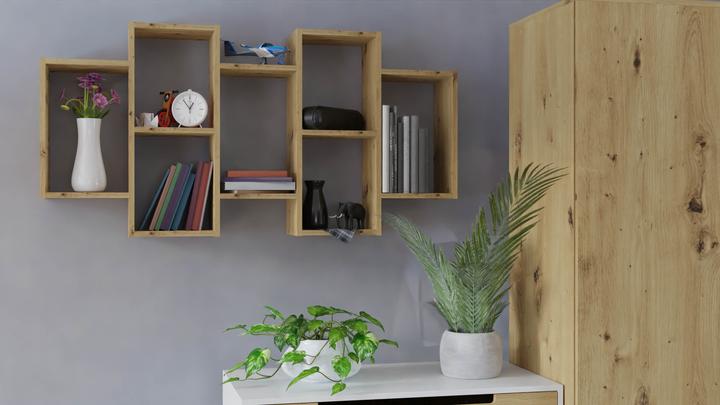 Actual product image Topeshop BILBAO 7.0 ARTISAN shelf floating shelf wall distributor particle shelf (129.5 x 20 x 65 cm)