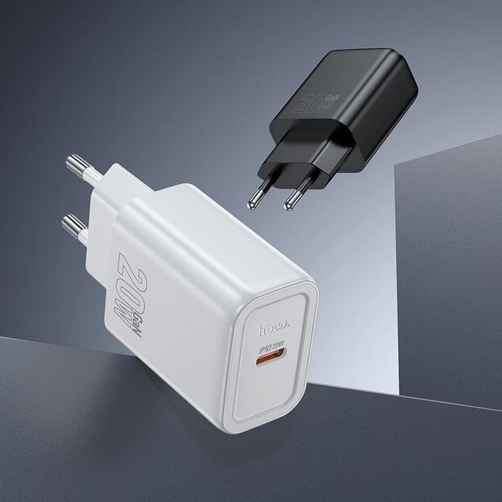 Produktbild Hoco Adapter N60 Gentle single port PD20W charger(EU) Black (20 W)