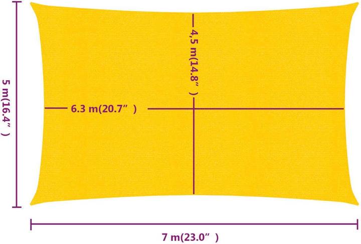 Image du produit VidaXL Sonnensegel 160 g/m² Rechteckig HDPE (5 x 7 m)