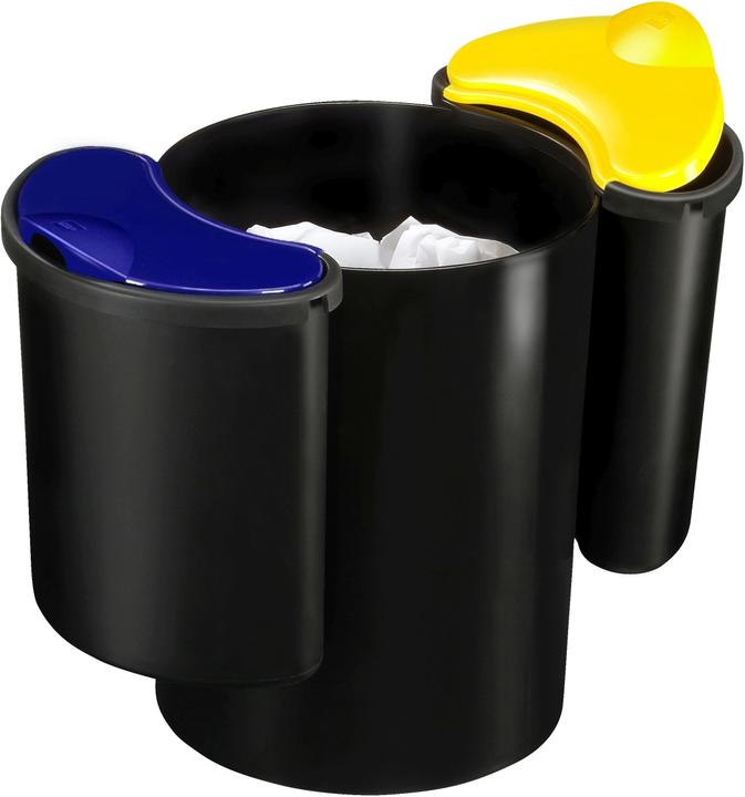 Produktbild Cep Papierkorb CONFORT mit Nasseins„tzen, schwarz/gelb/blau (25 l)