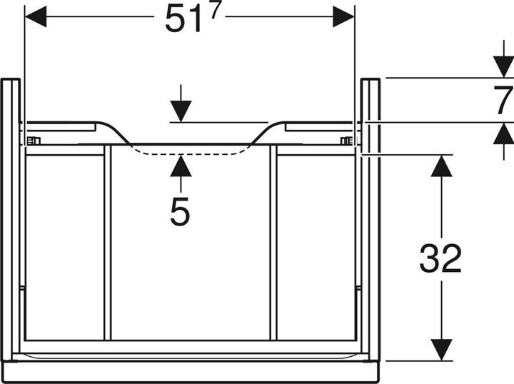 Produktbild Geberit iCon Unterschrank für Waschtisch, 1 Schublade, 59,2x24,7x47,6 cm, 502310 (59 x 47.5 x 25 cm)