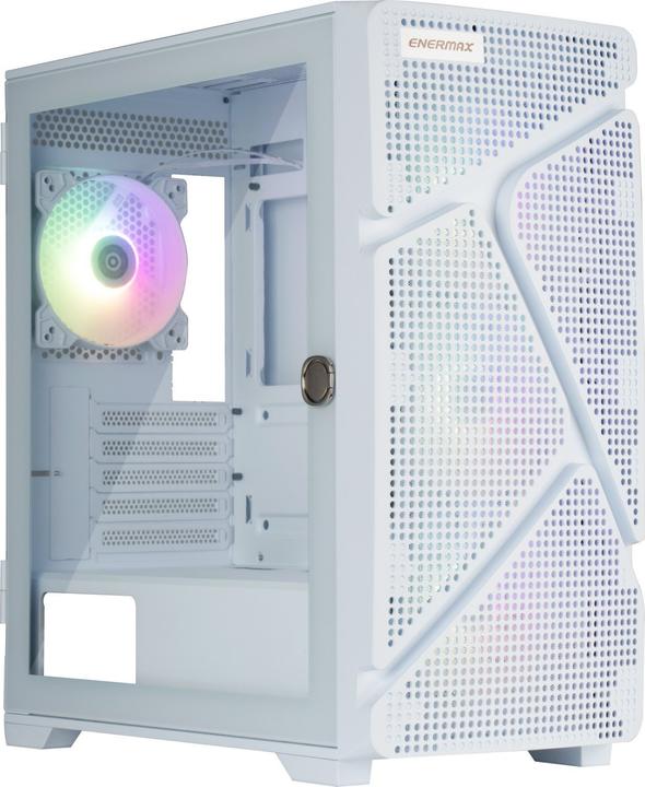 Actual product image Enermax MarbleShell MS21 ARGB (white, tempered glass) (mATX, Mini-ITX)