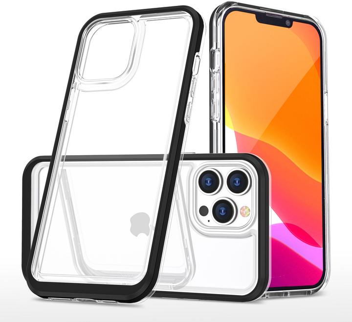 Produktbild Hurtel Klare 3in1 Hülle für iPhone 13 Pro Rahmen Gel Cover schwarz (Apple iPhone 13 Pro)