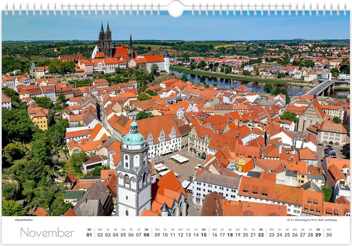 Image du produit Kalender Sachsen von oben 2026 - Luftaufnahmen (45 x 30 cm, Allemand)