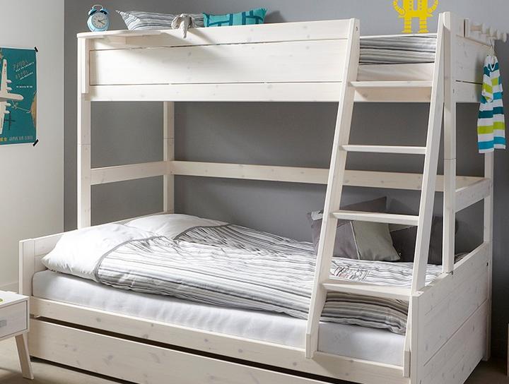 Image du produit Lifetime Kidsrooms Lit superposé FAMILY, en haut 90x200, en bas, y compris 2 sommiers à lattes de luxe (90 x 200 cm)