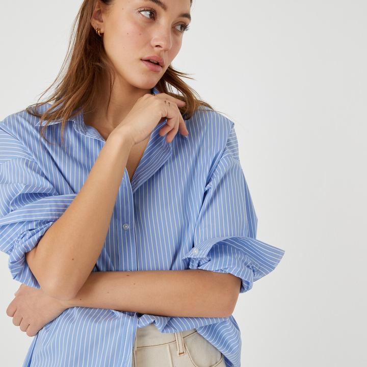 Produktbild La Redoute Collections Weite Bluse mit langen Ärmeln und Streifenmuster (40)