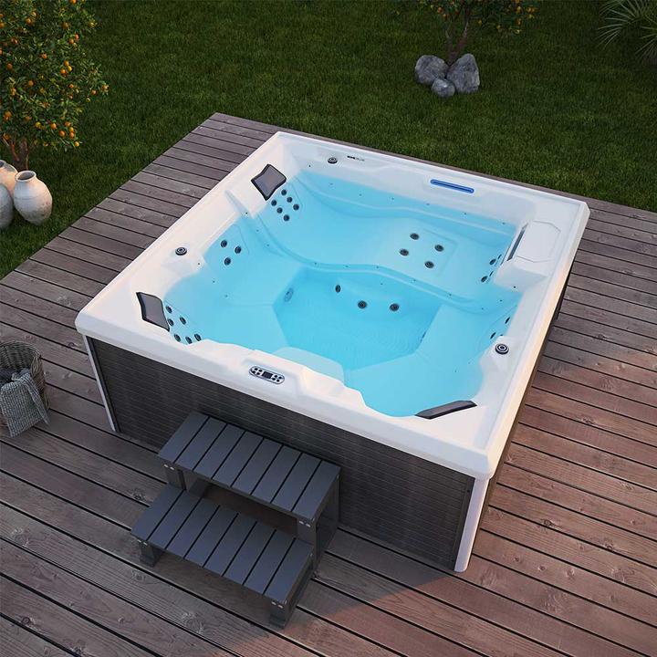 Produktbild Home Deluxe Outdoor Whirlpool TEAM-STAR, 34 Massagedüsen LED, Treppe und Thermoabdeckung, 5 Personen (5 Pers.)