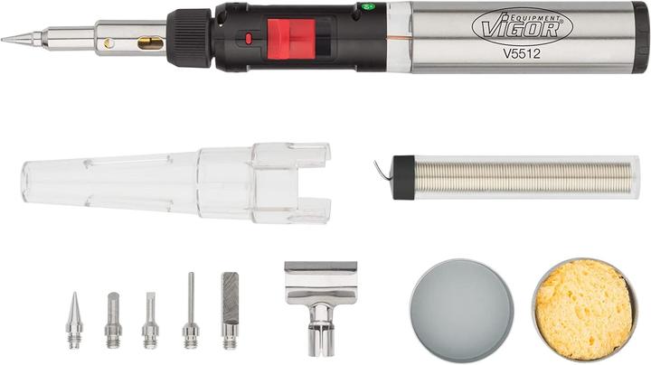 Produktbild Vigor Gas Lötkolben Satz ∙ V5512 ∙ Anzahl Werkzeuge: 12