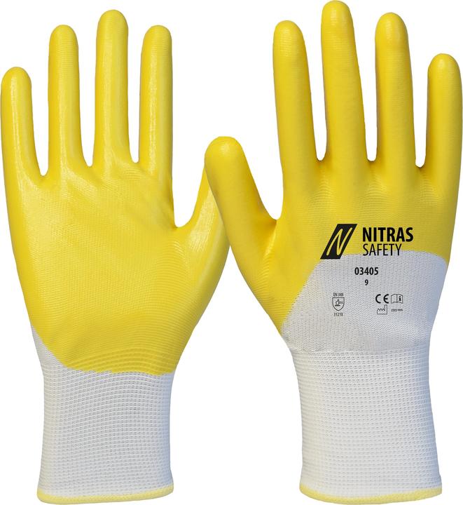 Produktbild Nitras Handschuhe 03405 Grösse 8 weiss/gelb EN 388 PSA-Kategorie II (8)