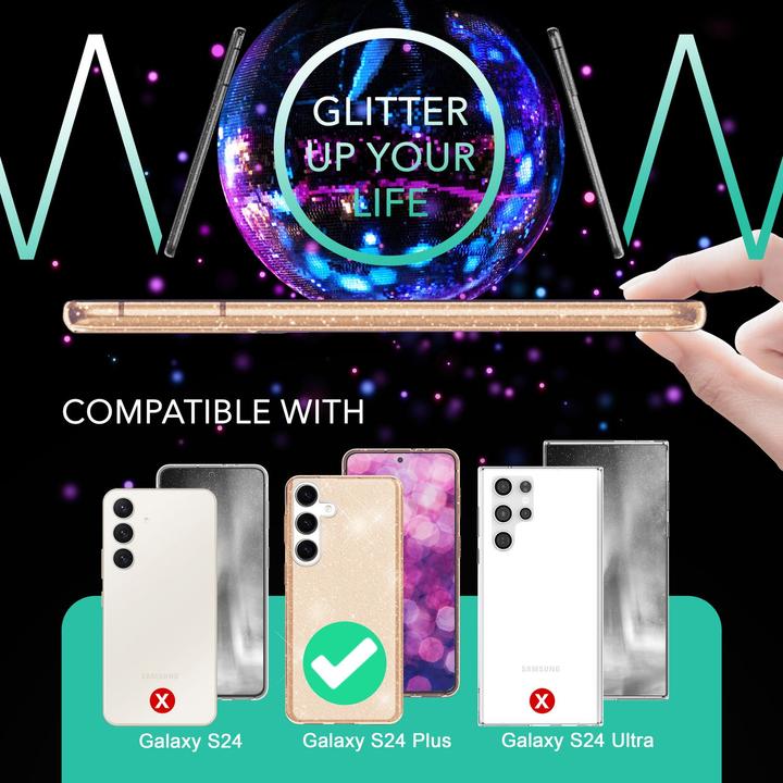 Produktbild Nalia Klare Glitzer Silikon Hülle (Samsung Galaxy S24+)