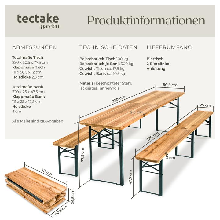 Actual product image tectake Beer tent set (219 cm)