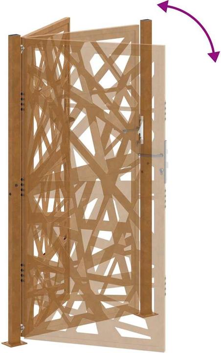 Produktbild VidaXL Gartentor 105x180 cm Wetterfester Stahl Lichtdesign Zauntor Outdoor Tor