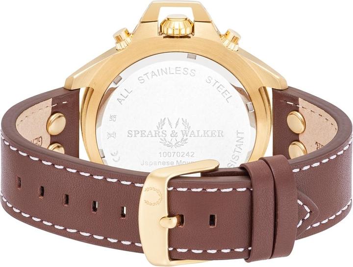 Immagine prodotto Spears & Walker Orologio Varus II al quarzo in vera pelle marrone - 34112 (Cronografo, 49 mm)