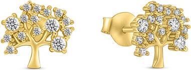 Brilio Silver - Popular gold-plated earrings Tree of Life EA348Y