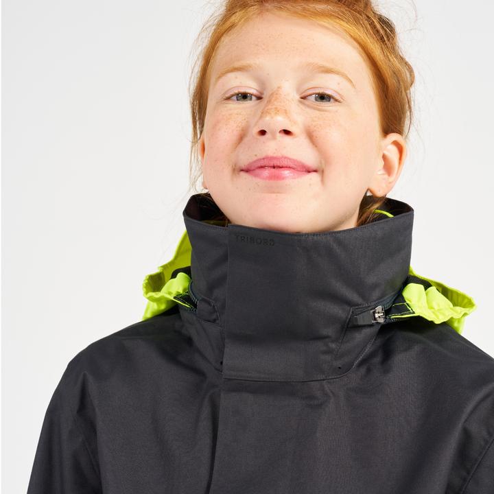 Produktbild Tribord Regenjacke Segeljacke Kinder wasserdicht winddicht - Sailing 300 dunkelgrau