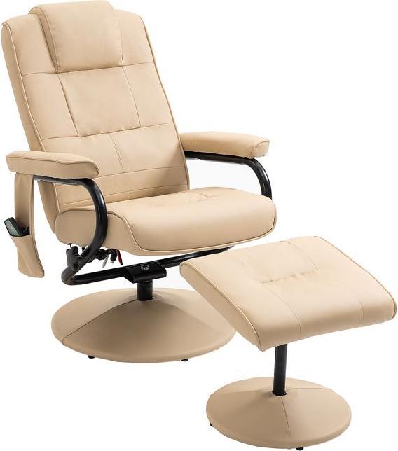 Swisshandel24 Relaxliege mit Liegefunktion Massagesessel Fernsehsessel TV Sessel mit Massagefunktion inkl. Hocker