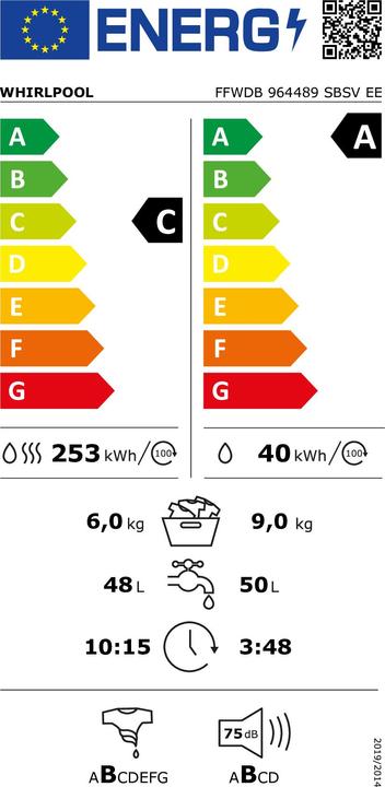 Energy Label Whirlpool FFWDB 964489 SBSV EE