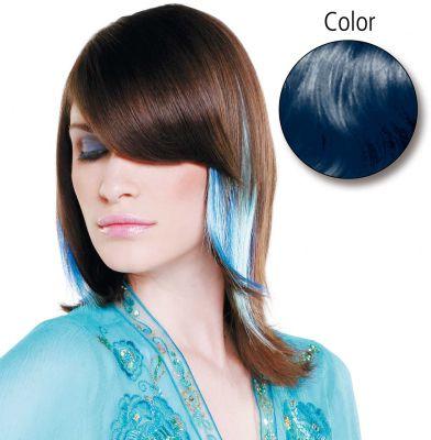 Immagine prodotto Balmain Fantasia dritta 45cm blu scuro 10 pezzi di capelli umani (Azzurro, 45 cm)