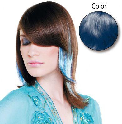 Balmain Straight Fantasy 45cm blue 10 Stück Echthaar (Blue, 45 cm)