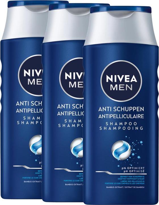 NIVEA Men Anti-Schuppen pH-Optimal Shampoo Trio (750 ml, Flüssiges Shampoo)