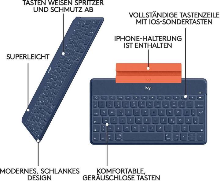 Image du produit Logitech Keys-To-Go (DE, iPad, iPhone, Apple TV)