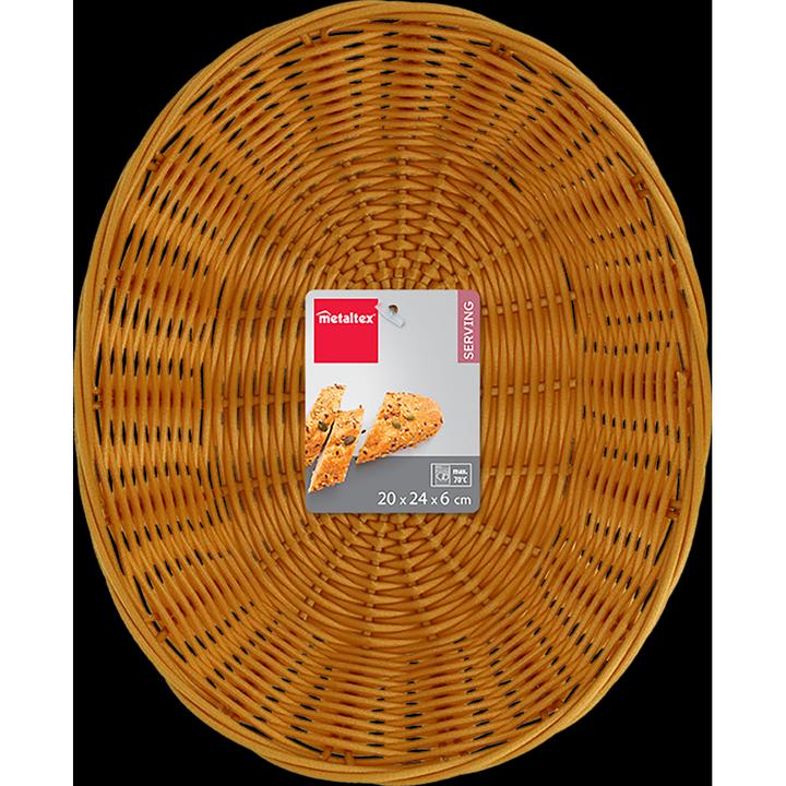 Image du produit Metaltex Corbeille à pain ovale PP fil métallique 24x20x6 cm