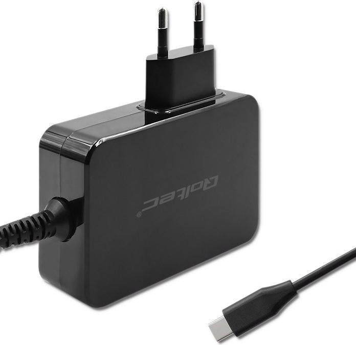 Actual product image Qoltec Ładowarka GaN POWER PRO | 1xUSB-C | 90W | 5-20V | 3-4.5A | Czarna (90 W)