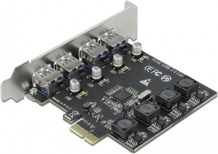 Produktbild Delock PCI Express x1 Karte zu 4 x extern USB Typ-A Buchse SuperSpeed USB (USB 3.2 Gen 1)