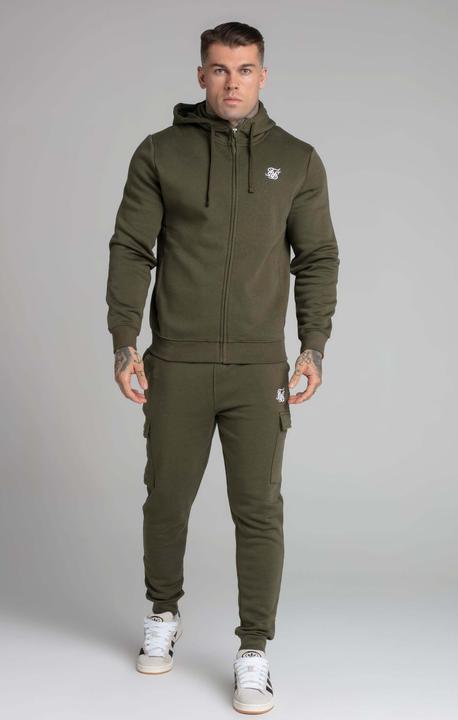 Immagine prodotto Siksilk Felpa con cappuccio Khaki Essential Zip Through Funnel Hoodie (XS)