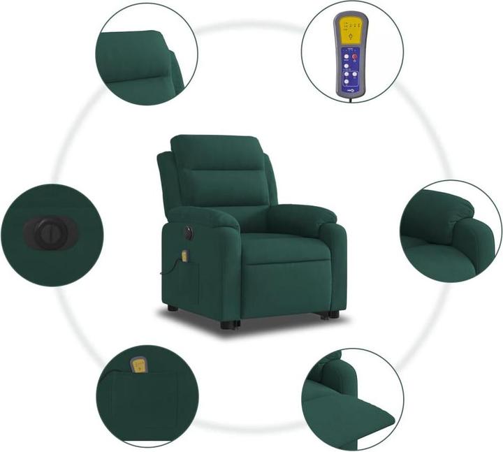 Immagine prodotto VidaXL Poltrona massaggiante con ausilio per la risalita, elettrica e in velluto