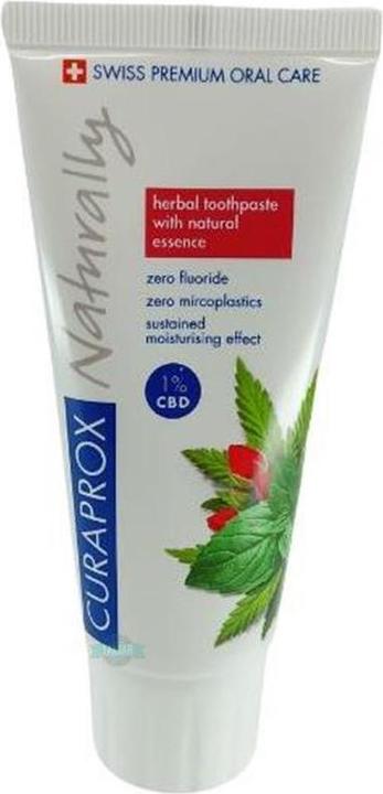 Actual product image Curaprox Naturally toothpaste with natural essences and 1% CBD