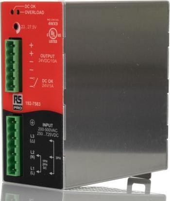 Rs Pro DIN-Schienen Netzteil, 200  500V ac, 24V / 10A
