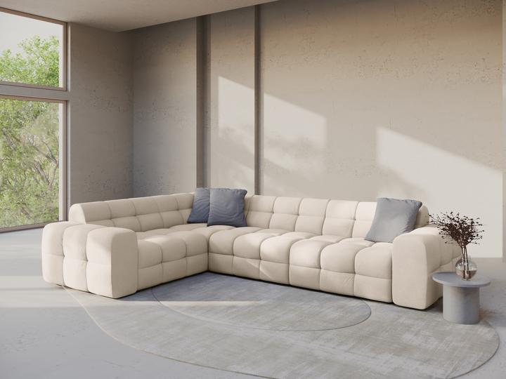 Actual product image Micadoni Velvet Left Corner Sofa, "Kendal", 6 Seats, 332x231x79Made in Europe (Corner sofa)