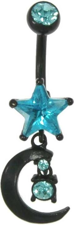 Produktbild Bijouteria Bauchpiercing (Kristall, PVD Beschichtung (schwarz), Chirurgenstahl 316L)
