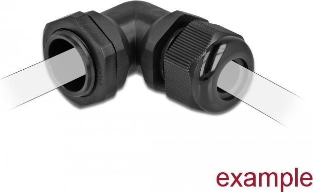 Produktbild Delock Kabelverschraubung 90° gewinkelt PG7 schwarz